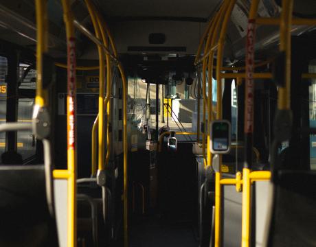 The interior of a BC Transit bus.