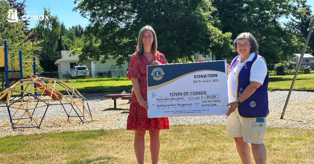 Comox Valley Lions Club Donation McKenzie Park