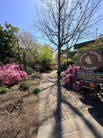 image of d'Esterre Seniors' Centre entrance in the spring